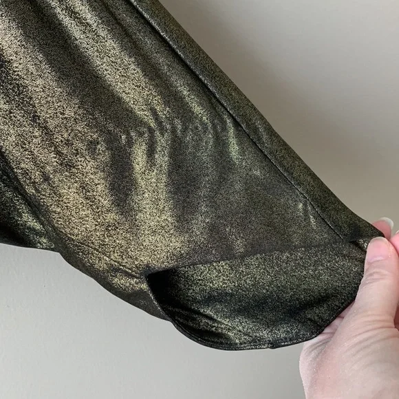 NWT Trina Turk gold metallic gossip dress sz xs - Picture 10 of 10